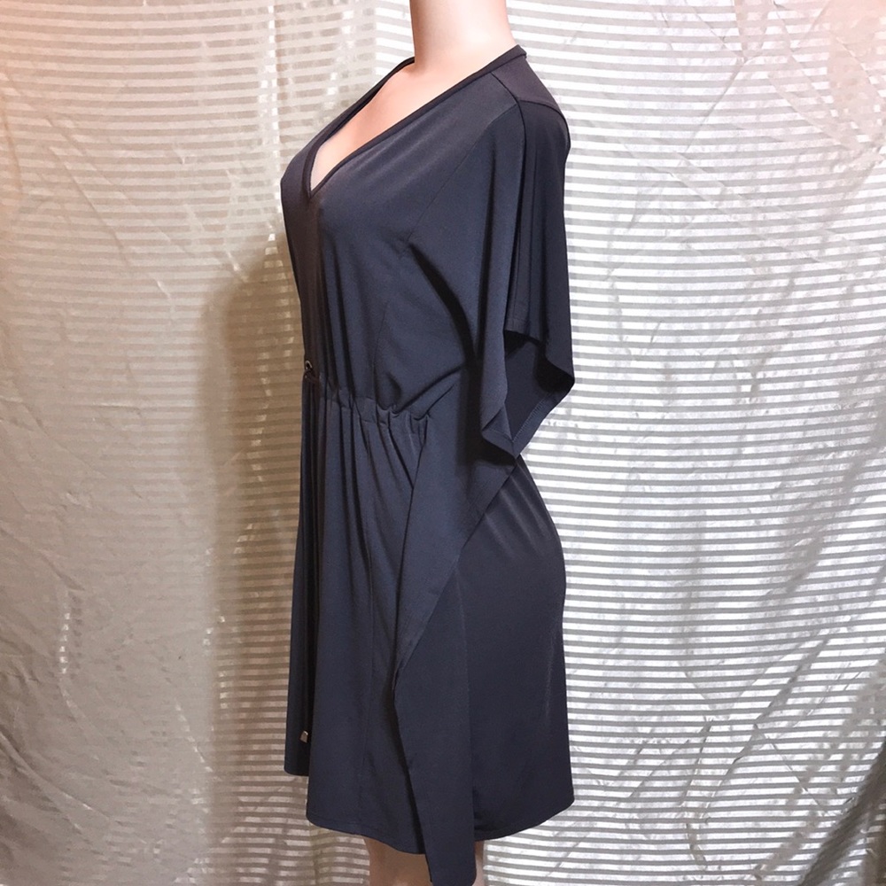 Spense Gray Batwing Dolman Tie Waist Cinched Dress - Picture 10 of 16
